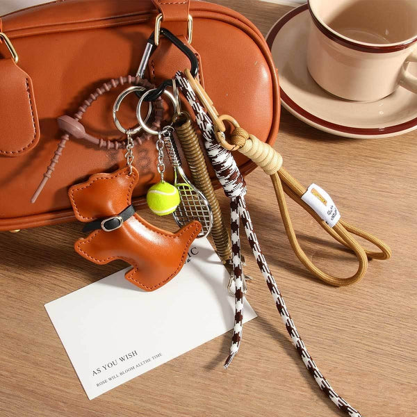 Cartoon Dog Bag Charm – Baseball Chain Style_CWMM7568: Black / (OS) 1 - Lulu Bella Boutique