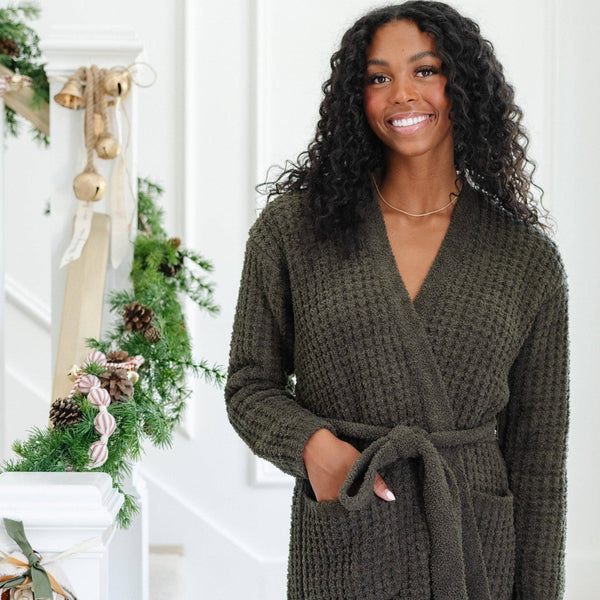 WAFFLE KNIT ROBES: Oxford / Medium - Lulu Bella Boutique