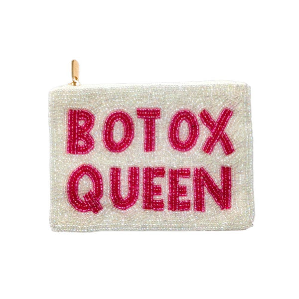 BOTOX QUEEN Message Seed Beaded Mini Pouch Bag - Lulu Bella Boutique
