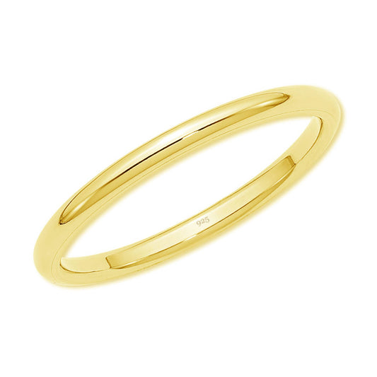 14K Gold-Plated Gold Band Baby Ring - 2mm Band: 0 - Lulu Bella Boutique