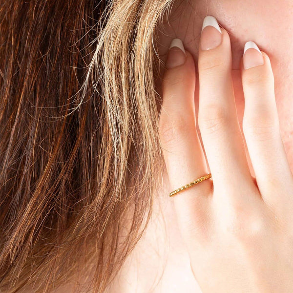 14K Gold Filled Plus™ Beaded Spacer Ring: Gold / 6