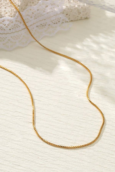 STAINLESS STEEL WATERPROOF TARNISH FREE NECKLACE | 40NK318: BOX - Lulu Bella Boutique