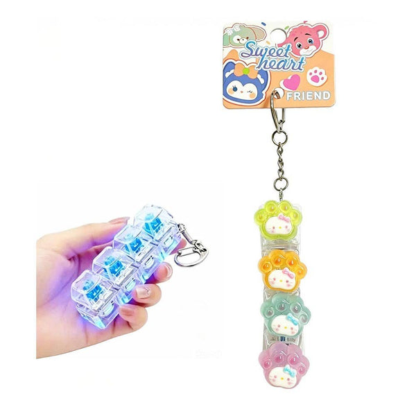 12PCS - Light Up Cute Character Fidget Clicker Keychain Toy