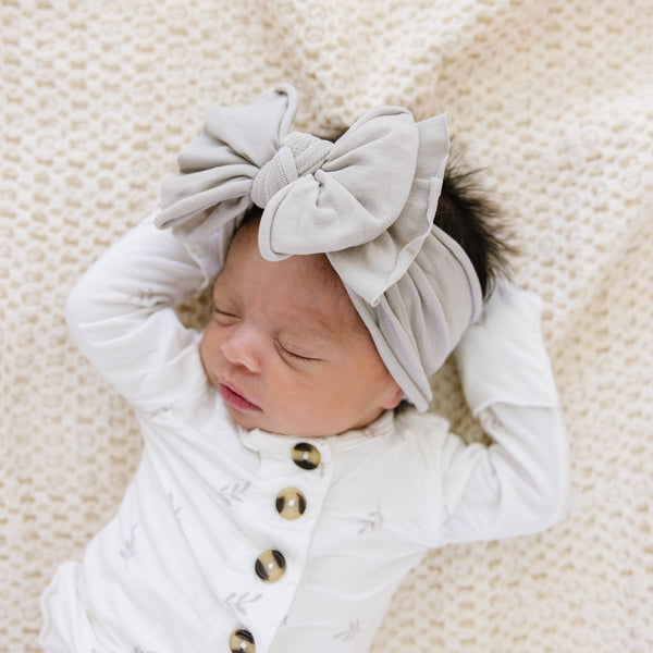 Baby Bling® FAB-BOW-LOUS® soft nylon bow headband: Rose quartz - Lulu Bella Boutique