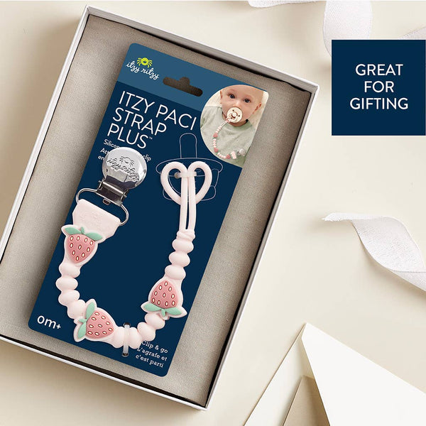 Itzy Paci Strap Plus™: Pink Bows