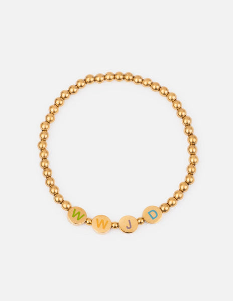 Gold WWJD Letter Bracelet: Small