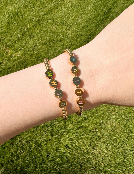Gold WWJD Letter Bracelet: Small