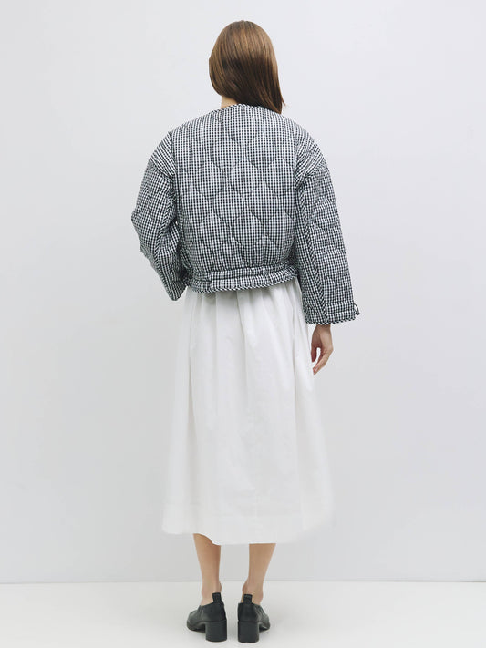 The Rochelle Jacket | Women's Quilted Gingham Jacket: Black