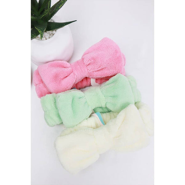 Solid Beauty Spa Bow Headband: MIX COLOR / ONE(12)