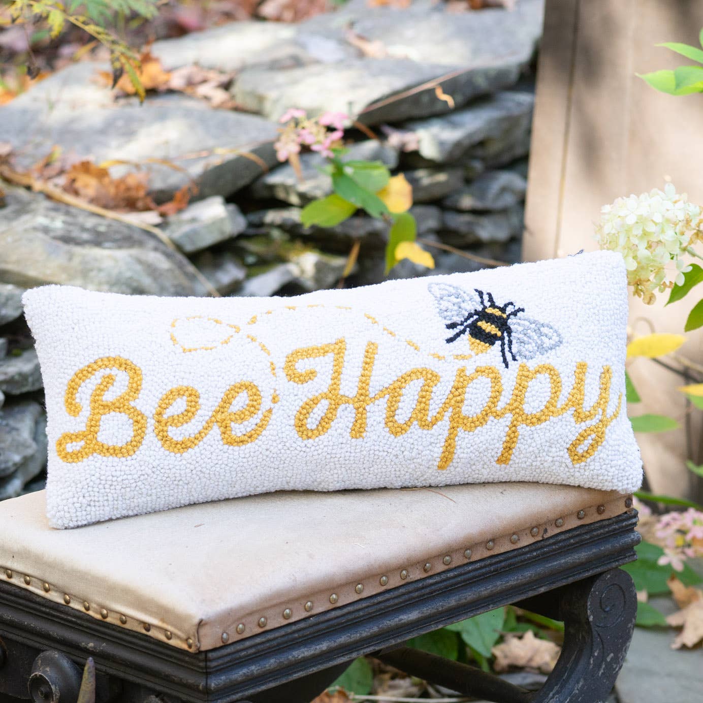 Bee Happy Hook Pillow - Lulu Bella Boutique