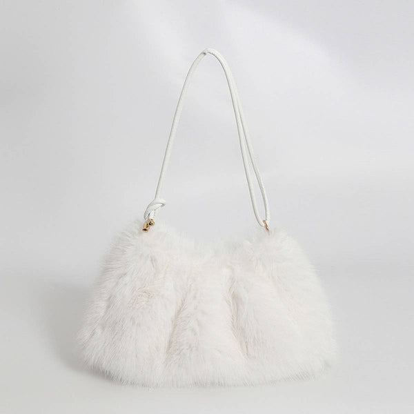 WINTER FASHIONABLE ALL-MATCH FUR PLUSH BAG_CWAB3918: Black / (OS) 1 - Lulu Bella Boutique
