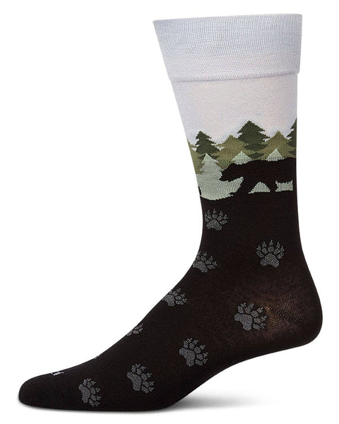 Mountain Bear Men`s Bamboo Crew: Brown / 10-13