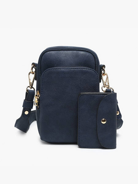 M2080 Parker 3 Compartment Crossbody w/ Pouch: Navy - Lulu Bella Boutique