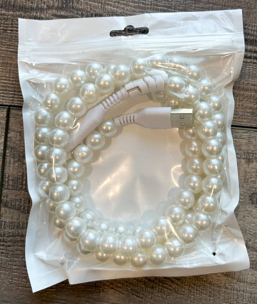 Beaded Phone Charger with Lightning & USB-C Cable: Rainbow