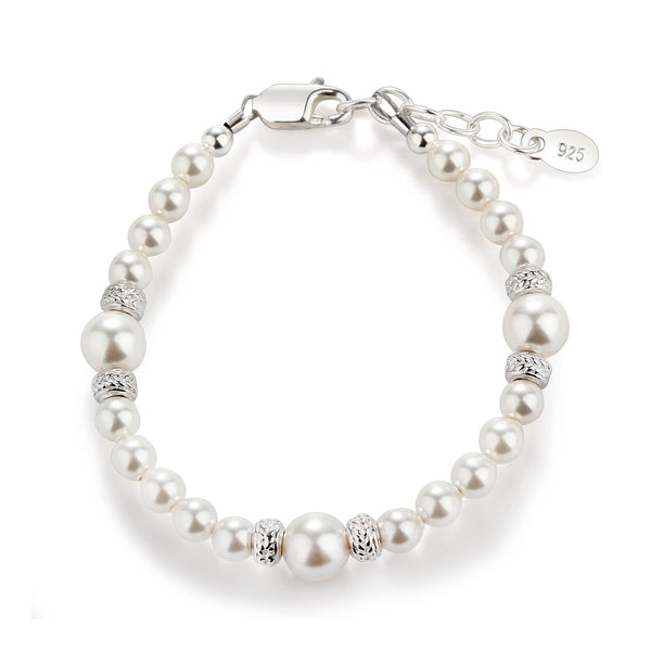 Sophia - Sterling Silver Pearl Baby & Children's Bracelet: Small 0-12m