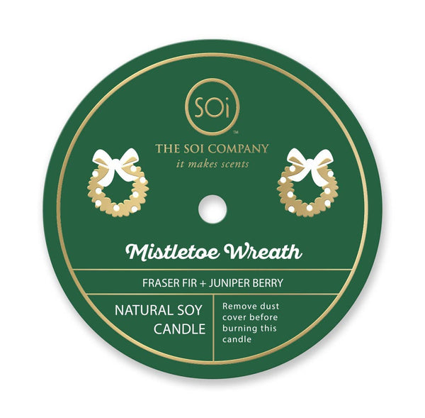 Mistletoe Wreath Holiday Confetti Icon 12oz Candle - Lulu Bella Boutique