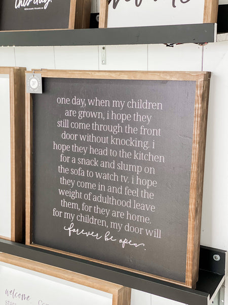 One Day When My Children | Mother's Day Gift: White / Light Oak / 9x9" - Lulu Bella Boutique