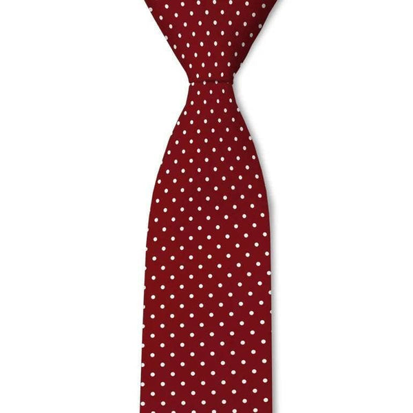 Austin- Red and White Polka Dot Tie: 2.5" Slim/Skinny Tie