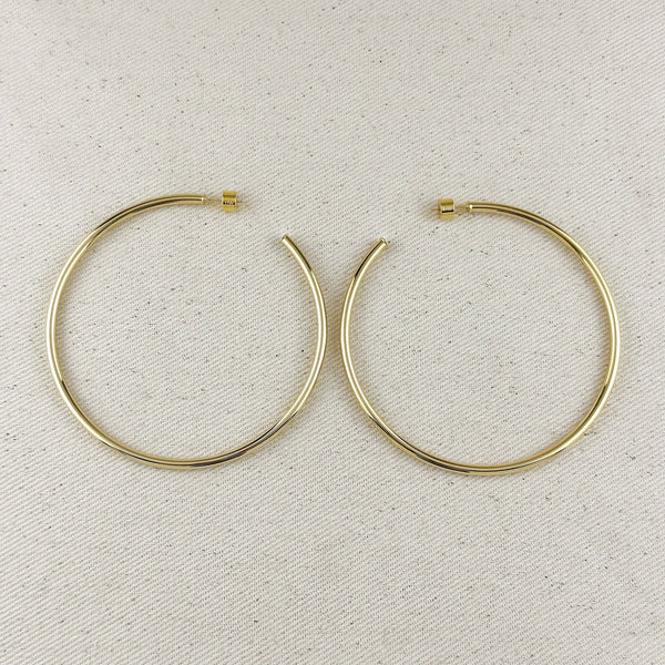 18k Gold Filled 70mm New Wave Hoop - Lulu Bella Boutique