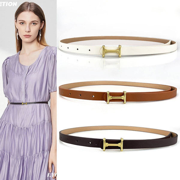 VERSATILE BLACK THIN BELT WOMEN'S ACCESSORIES_CWABE0694: Brown / (OS) 1 - Lulu Bella Boutique
