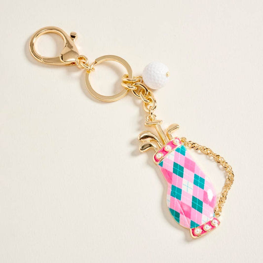 Golf Bag Charm Drop Keychain Bag Charm: Multi - Lulu Bella Boutique