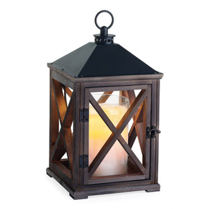 Wooden Candle Warmer Lantern-Weathered Espresso