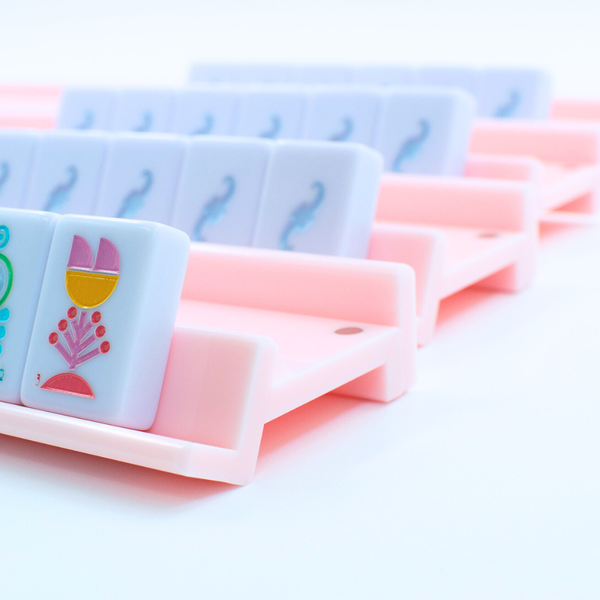 MAHJONG RACKS | Premium Acrylic | 4 Racks + 4 Pushers: Solid Magenta