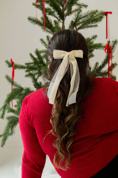 Chiffon + Velvet Bow: Red