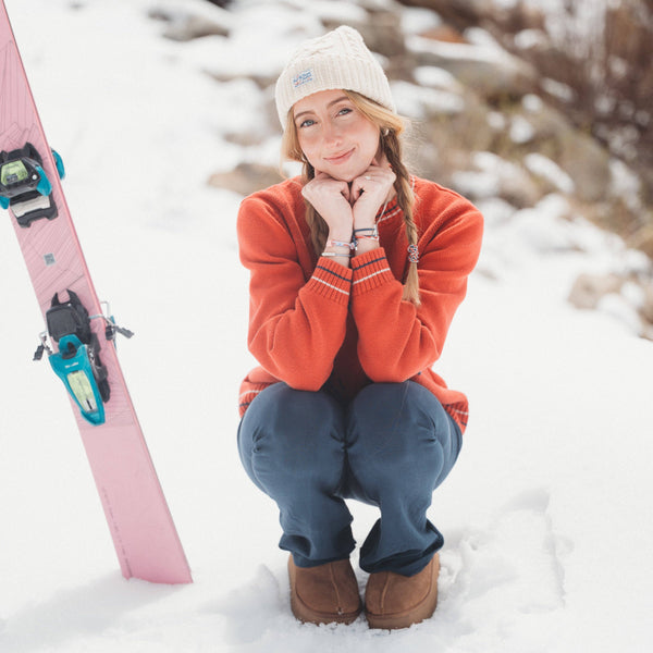 "Aprés" Blue, Red & Pink with Silver Snow & Winter Accent Hair Tie Bracelets: Medium