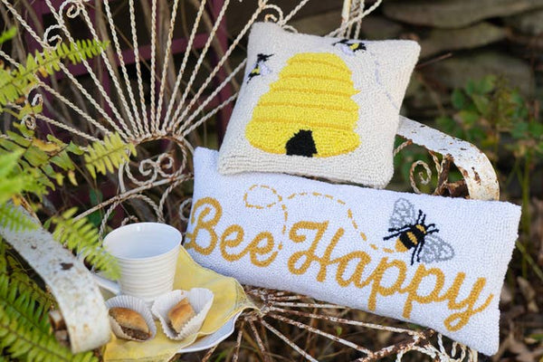 Bee Happy Hook Pillow - Lulu Bella Boutique
