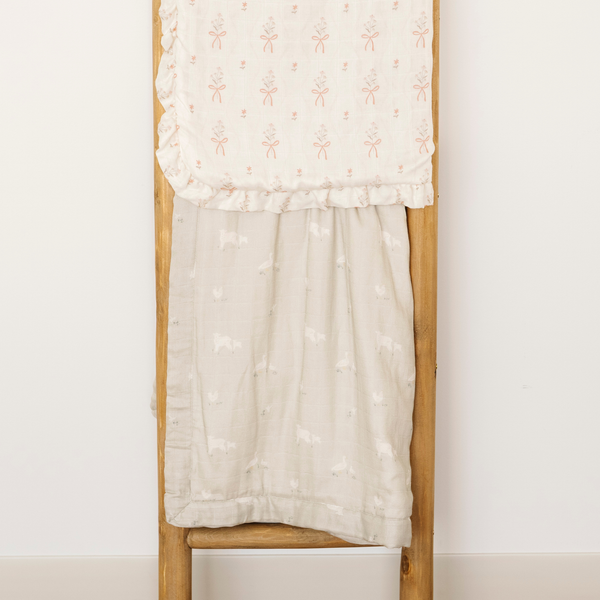 TORI HALFORD BAMBOO RAYON MUSLIN/LUSH BLANKETS: Boone / Receiving