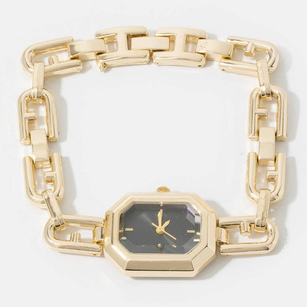 Octagon Case Chain Link Watch: GBK - Lulu Bella Boutique
