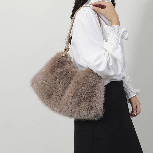 WINTER FASHIONABLE ALL-MATCH FUR PLUSH BAG_CWAB3918: Black / (OS) 1 - Lulu Bella Boutique
