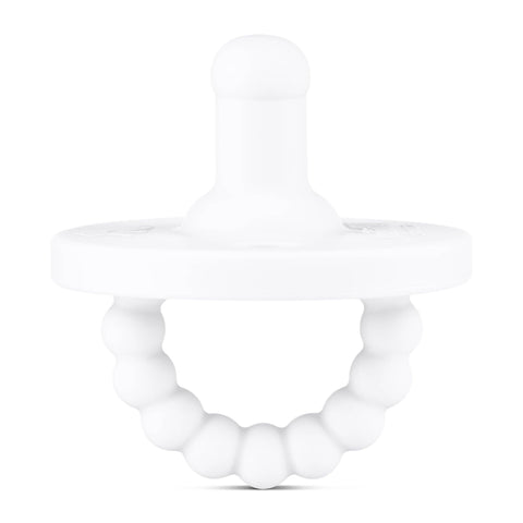 Cutie PAT Round (0-24m) Pacifier + Teether: White