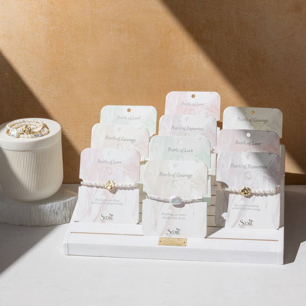 Pearl Affirmation Bracelet - Courage/Silver - Lulu Bella Boutique
