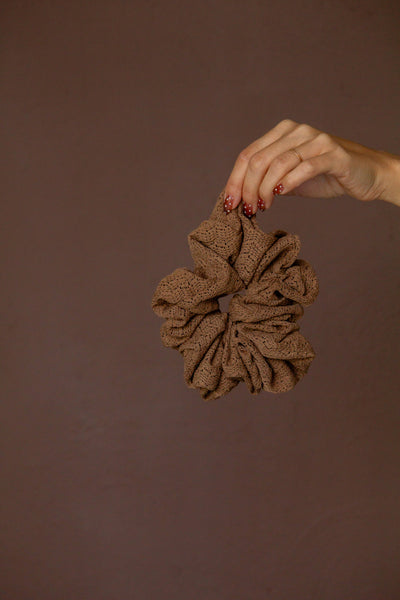 Mocha Jumbo Scrunchie - Lulu Bella Boutique