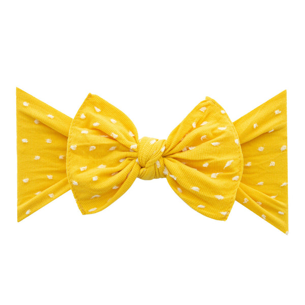 Baby Bling® Shabby Dot Knot soft nylon headband: Pink/Pink dot