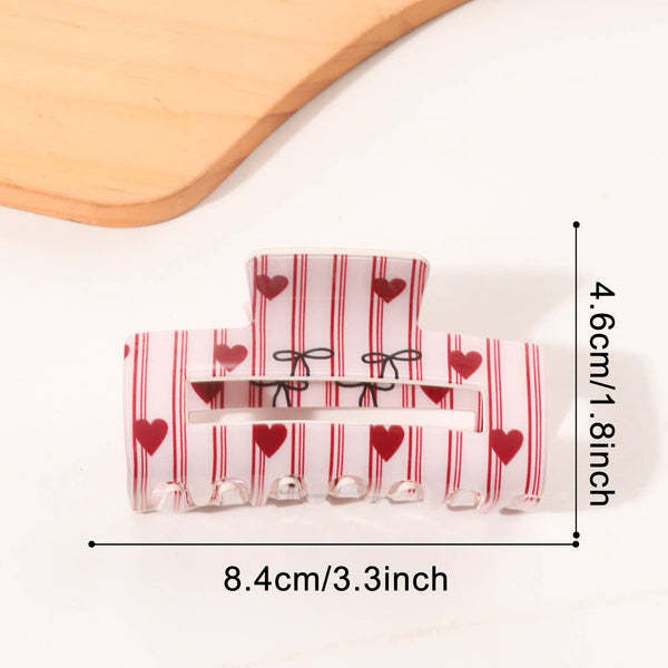 Cute Polka Dot & Checkered Hair Claw Clip: Love - Lulu Bella Boutique
