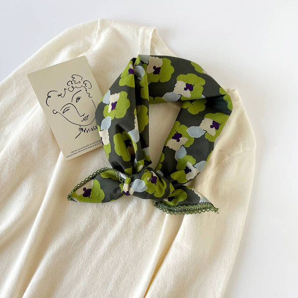 Versatile Retro Printed Square Scarf - Lulu Bella Boutique
