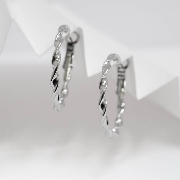 18K Gold PVD Stainless Steel Twist Hoop Earrings: Gold / 40mm