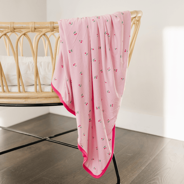 Cherry Swaddle Blanket: Adult (57" x 72") - Lulu Bella Boutique