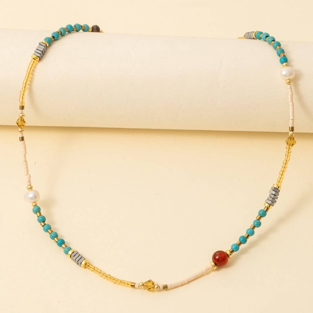 Assorted Pattern Beaded Necklace: MU