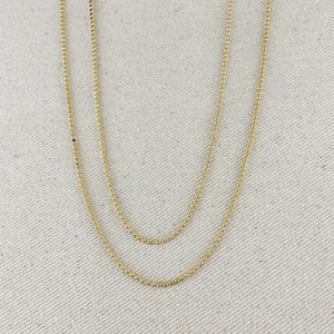 18k Gold Filled 1.5mm Flat Dot Chain Necklace: 18 inches - Lulu Bella Boutique