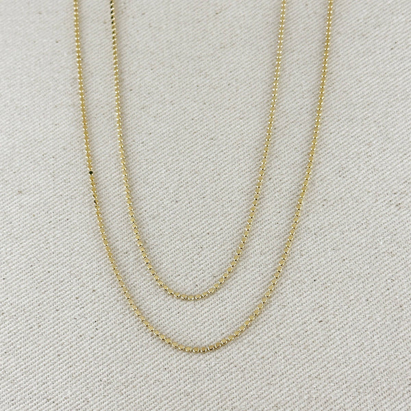18k Gold Filled 1.5mm Flat Dot Chain Necklace: 18 inches - Lulu Bella Boutique