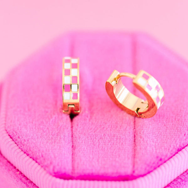 Hot Pink Checkered Huggies - Lulu Bella Boutique