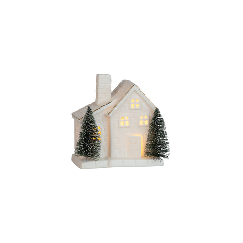 Ceramic White House w/ Tree