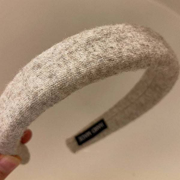 SOLID COLOR WOOL HEADBAND HAIRPIN HEADDRESS_CWAHA4027: Gray / (OS) 1 - Lulu Bella Boutique