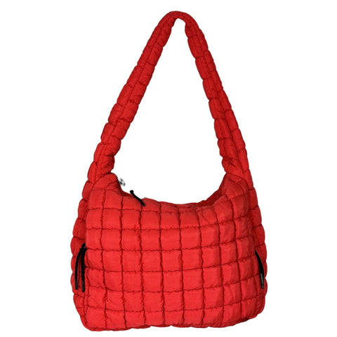 Puffer Quilted Handbag Red