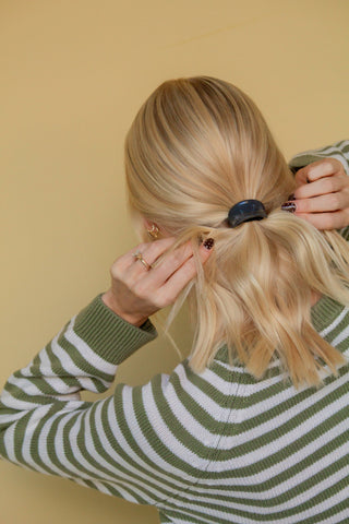 Charcoal Ponytail Cuff - Lulu Bella Boutique