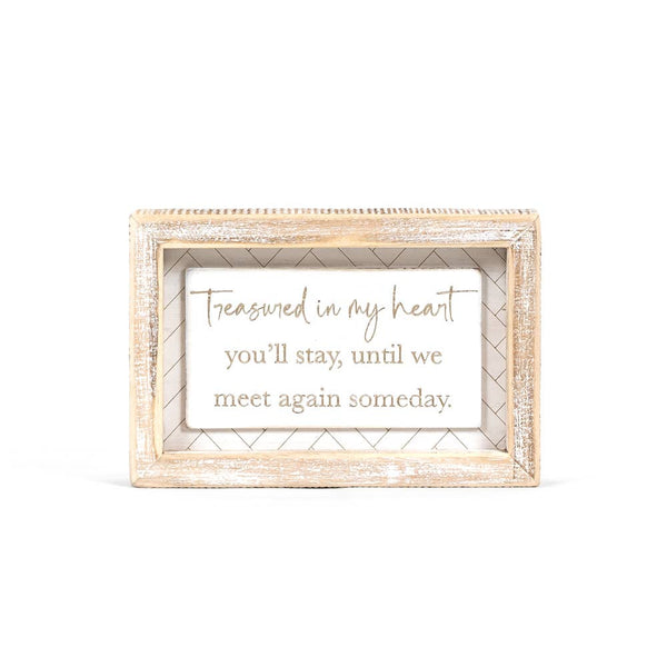 11863 - 7x4 wood sign (TREASURED) Sympathy Bereavement Gifts